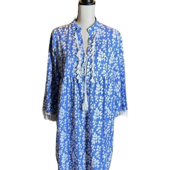 Made with ❤️ Blue Size XXL Printed Knee Length Tunic Dress - Picture 2 of 13